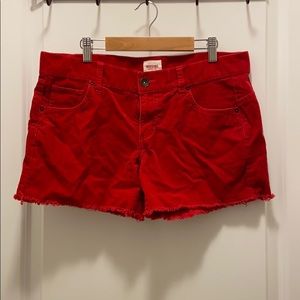 Red Corduroy Shorts